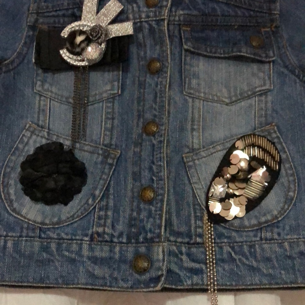 Squeeze Girls gorgeous GUC Jean jacket size L(6) - Picture 5 of 8